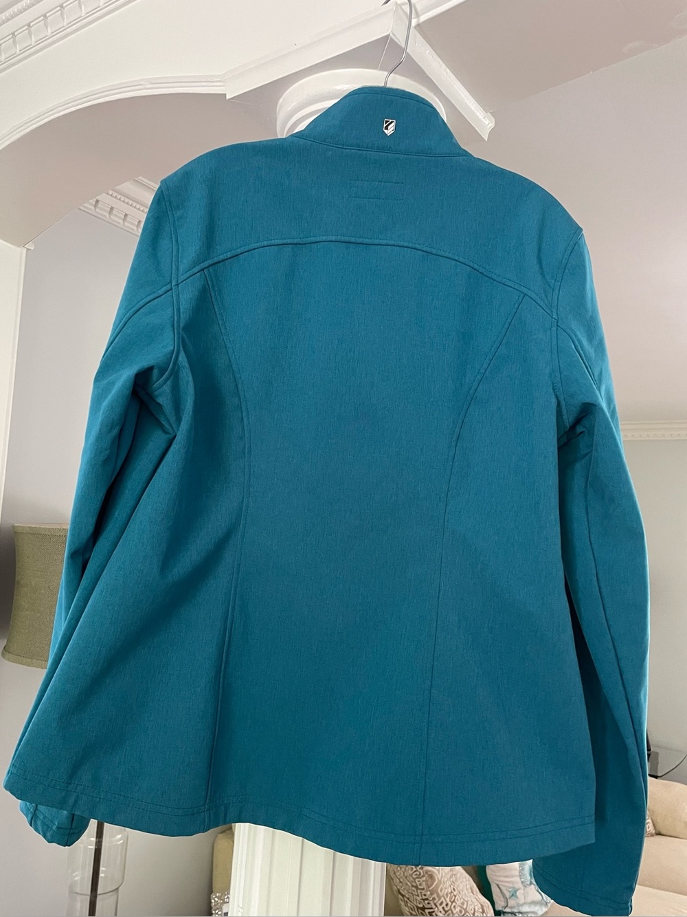 Rank 45 women’s size large soft shell Logo riding Jacket in Teal / Turquoise - Picture 3 of 6